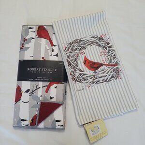 Cardinal Dish Towel NWT & Drying Mat NWT Winter Theme
